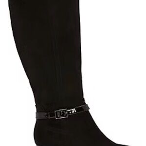 Elegant Black East 5th Knee-High Women's  Ellerton Wedge Heel Dress Boots 6M